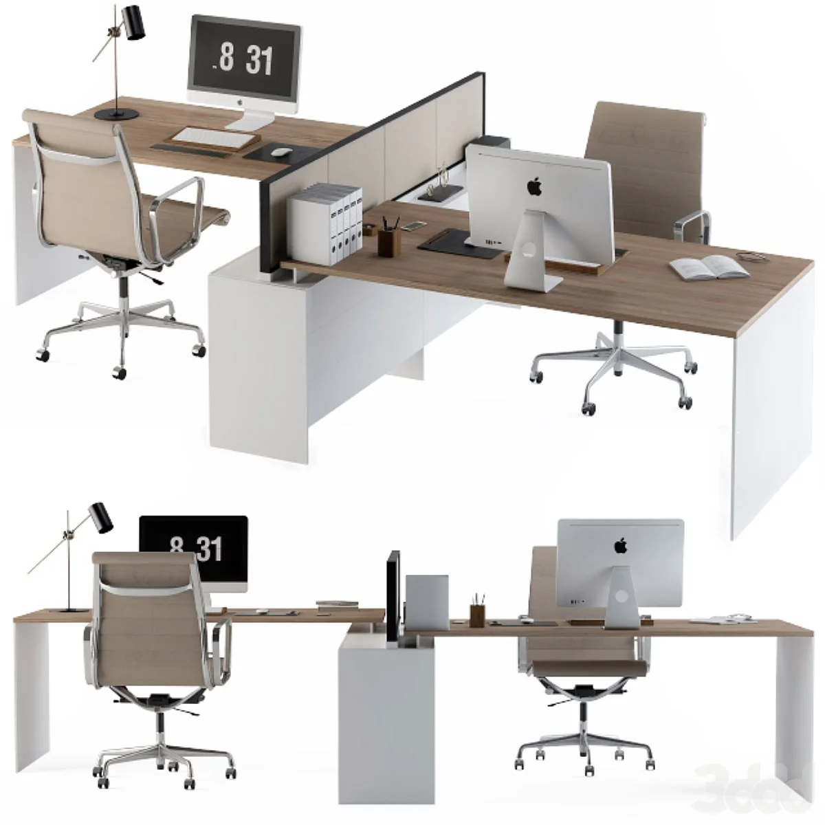 Office Set White and Cream